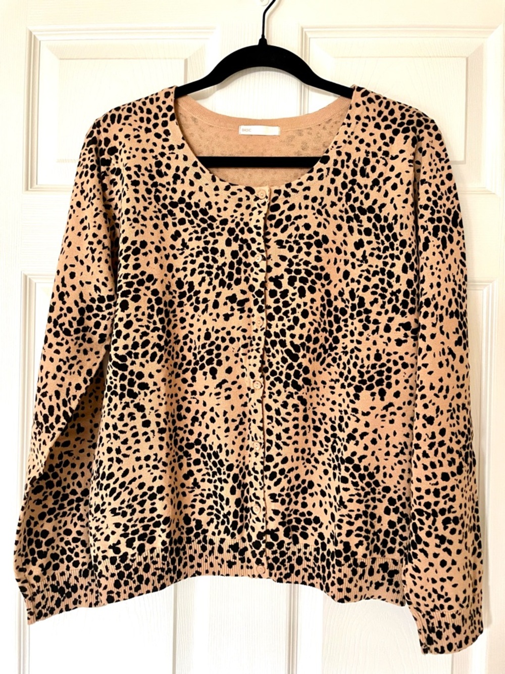 H&M Basic Leopard Print Cardigan Cotton Button Front